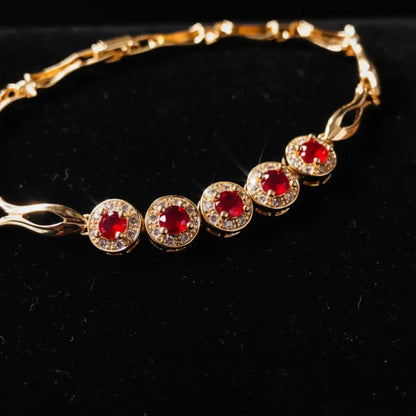 Ruby Shine Bracelet Gold Plated Elegant Women’s Jewelry