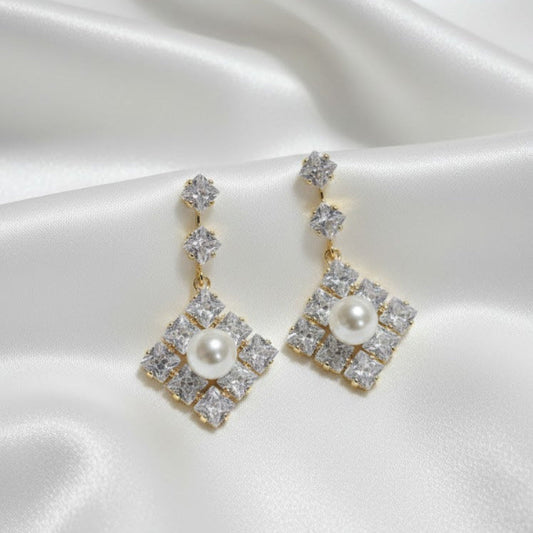 Gold Pearl Earrings for Women