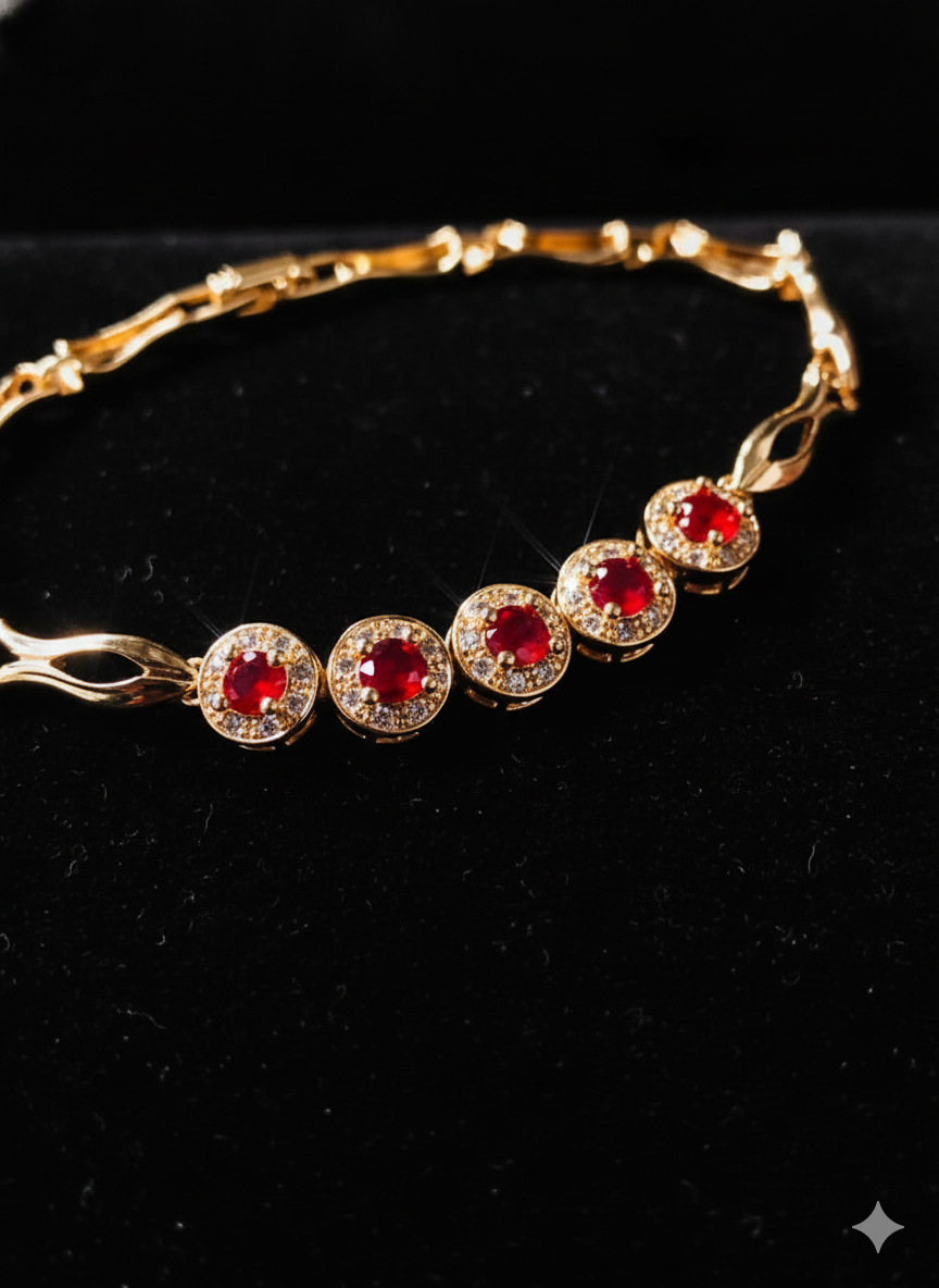 Ruby Shine Bracelet Gold Plated Elegant Women’s Jewelry
