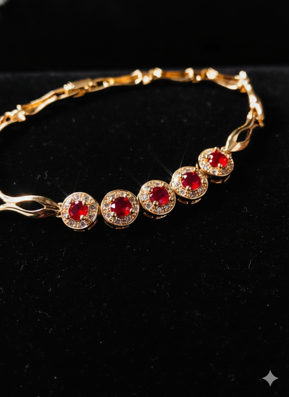 Ruby Shine Bracelet Gold Plated Elegant Women’s Jewelry