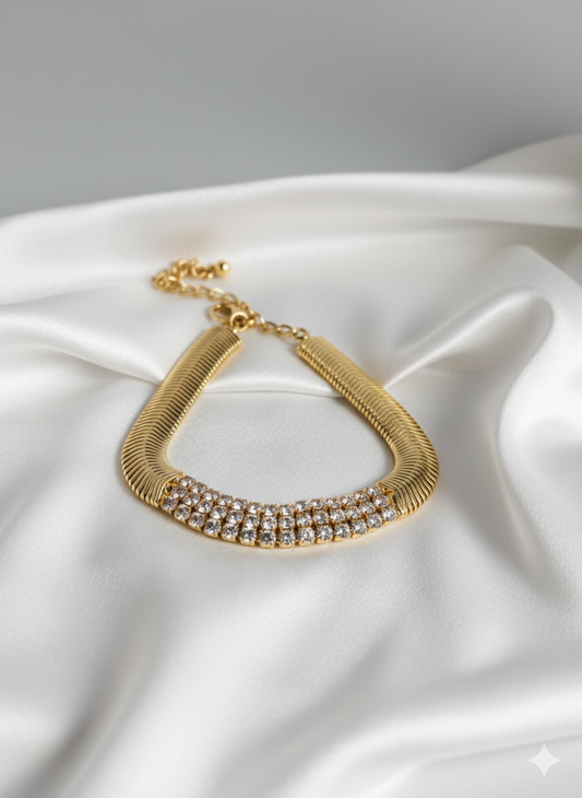 Luxe Radiance Bracelet – Gold Plated Crystal Women’s Jewelry