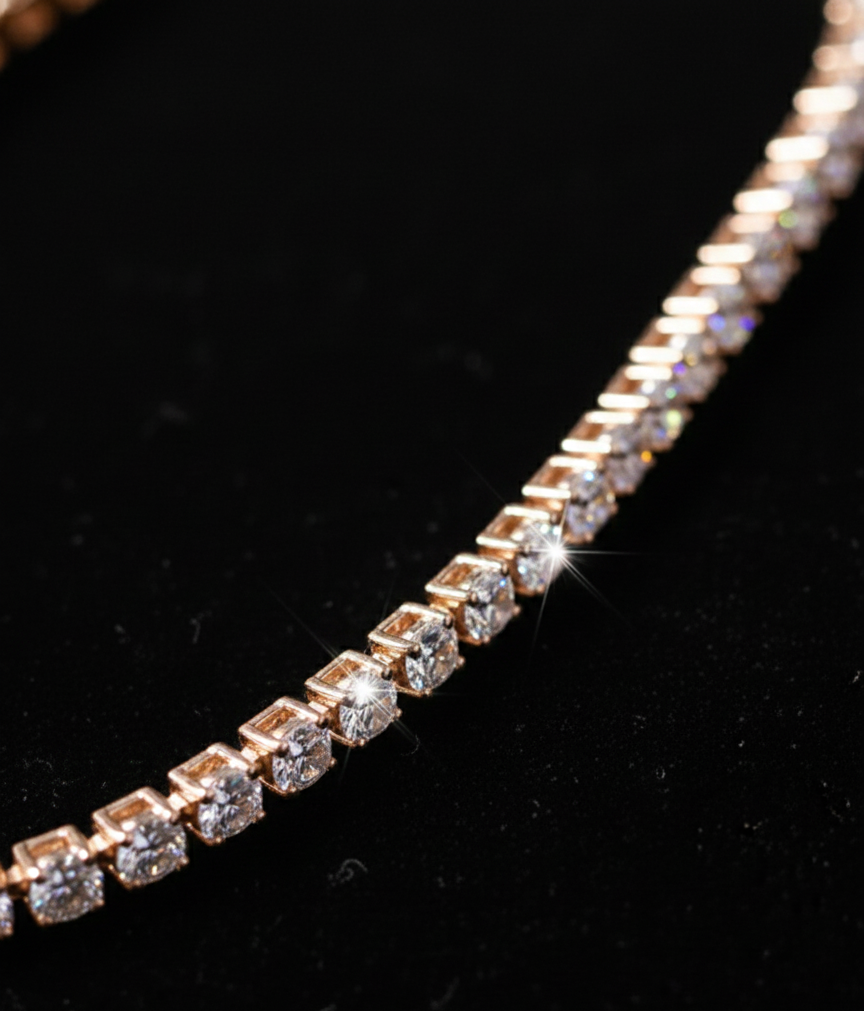 Elegant Rose Gold Tennis Bracelet