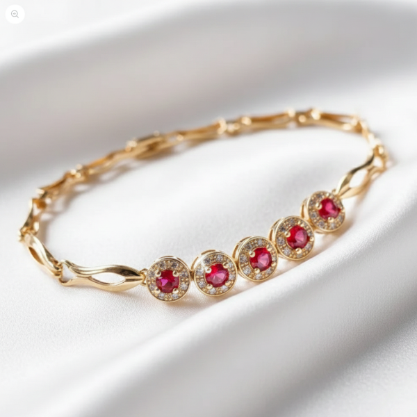 Ruby Shine Bracelet Gold Plated Elegant Women’s Jewelry