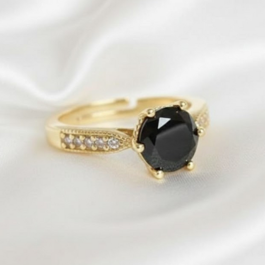 Royal Black Gem Gold Ring – Latest Artificial Jewellery in Style