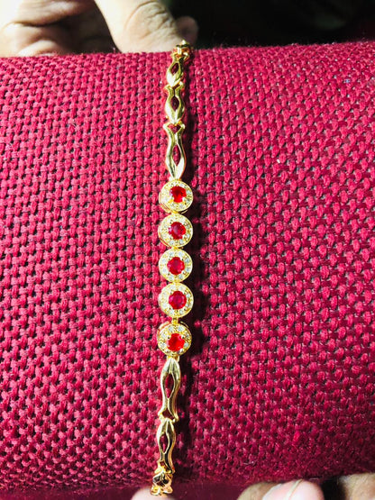 Ruby Shine Bracelet Gold Plated Elegant Women’s Jewelry