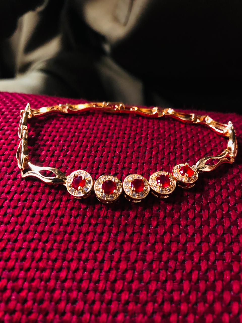 Ruby Shine Bracelet Gold Plated Elegant Women’s Jewelry