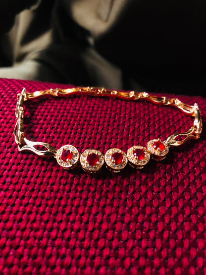 Ruby Shine Bracelet Gold Plated Elegant Women’s Jewelry