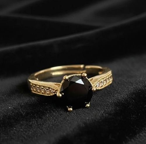 Royal Black Gem Gold Ring – Latest Artificial Jewellery in Style