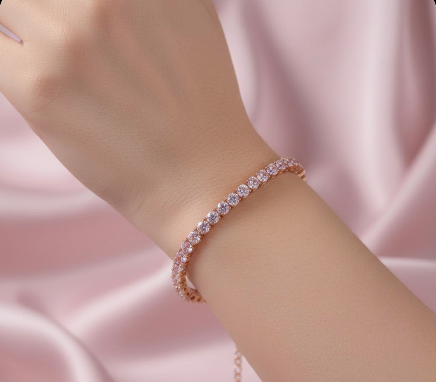 Elegant Rose Gold Tennis Bracelet