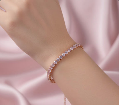 Elegant Rose Gold Tennis Bracelet