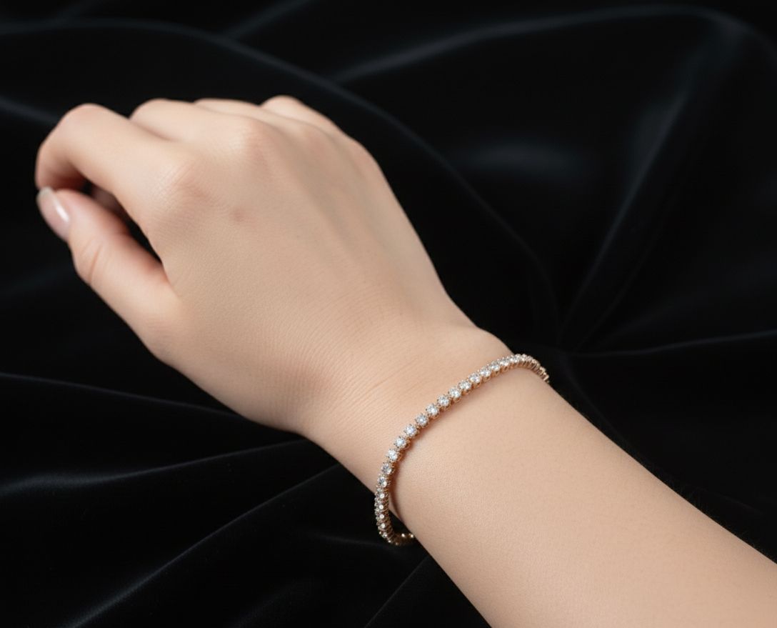 Elegant Rose Gold Tennis Bracelet