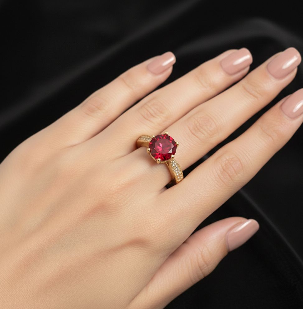 Royal Black Gem Gold Ring – Latest Artificial Jewellery in Style