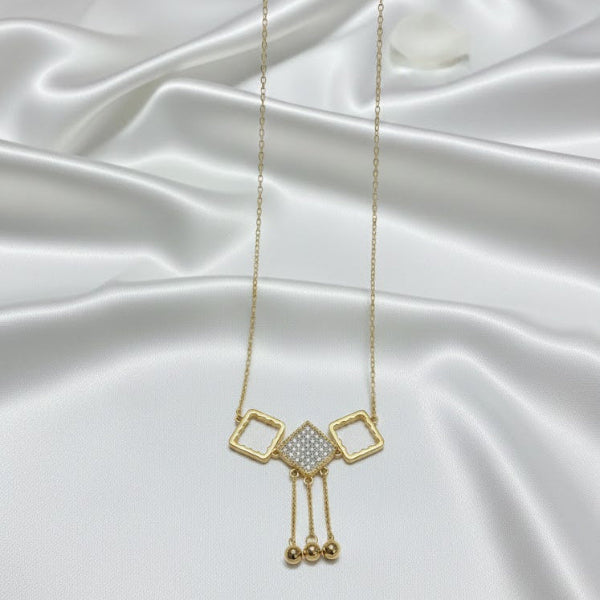 Elegant Gold Geometric Dangle Necklace